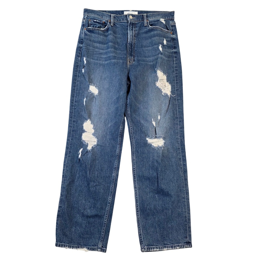 Mother Superior High Waisted Study Hover Jeans Peaches and Screams Distressed 33